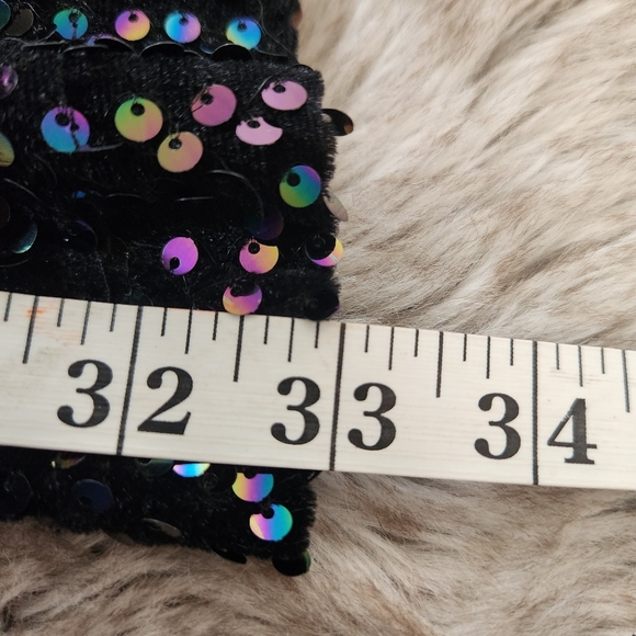 Free People‎ Sequin Festival Flares Stretchy Black Bell Bottoms Women's Large - Picture 11 of 11